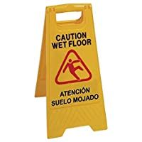 Chiner - Señal Aviso&quot-Atencion Suelo Mojado - Caution Wet Floor&quot-. En Español e Inglés. Alta visibilidad para evitar…